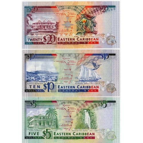 707 - East Caribbean (3), 5 Dollars issued 1993, Dominica issue with 'D' suffix, serial A117938D (BNB B210... 