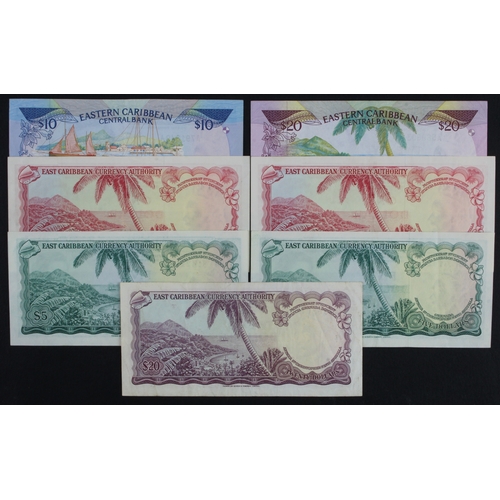 708 - East Caribbean (7), 1 Dollar issued 1965 a consecutively numbered pair (BNB B101b3, Pick13b) VF+/aEF... 