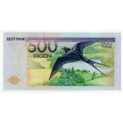 733 - Estonia 500 Krooni dated 1991, serial AC892276 (BNB B218a, Pick75a) Uncirculated