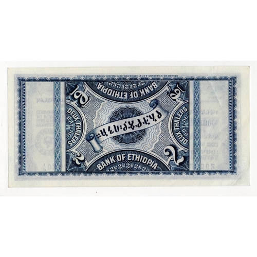 737 - Ethiopia 2 Thalers dated 1st June 1933, serial F/1 023562 (BNB B101a, Pick6) corner crease, dents, E... 