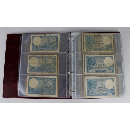 759 - France (94), collection in Hendon Album, including a good group of 10 Francs dated 1916 and 1917 plu... 