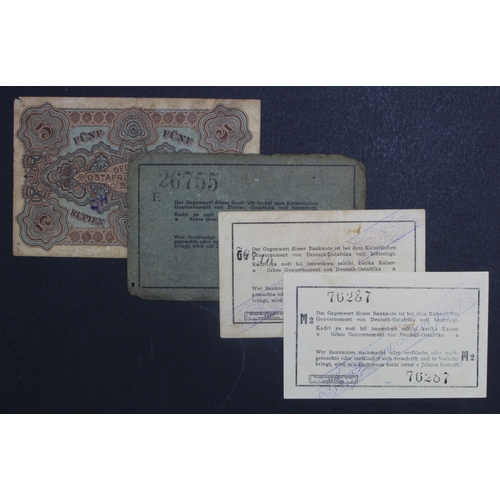 793 - German East Africa (4) 5 Rupien dated 15th June 1905, serial no. 00421 (Pick1) pinholes, edge nick t... 