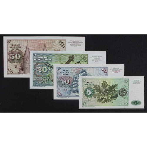 798 - Germany Federal Republic (4), 50 Deutsche Mark, 20 Deutsche Mark, 10 Deutsche Mark, 5 Deutsche Mark ... 