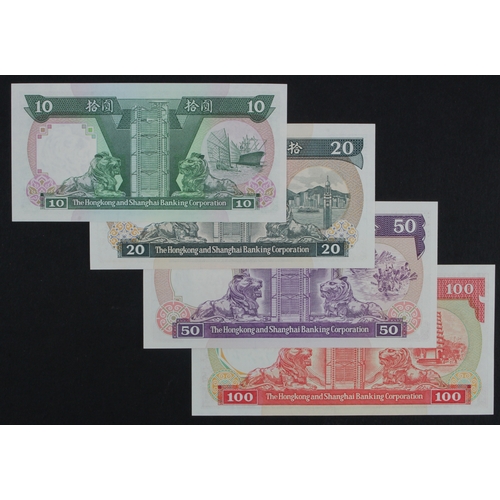 813 - Hong Kong & Shanghai Bank (4), 100 Dollars, 50 Dollars, 20 Dollars & 10 Dollars dated 1st January 19... 