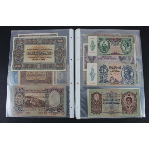 828 - Hungary (39), 20 & 50 Filler, 1 Korona, 2 Korona, 10 Korona, 20 Korona, 1000 Korona dated 1920, 1 an... 