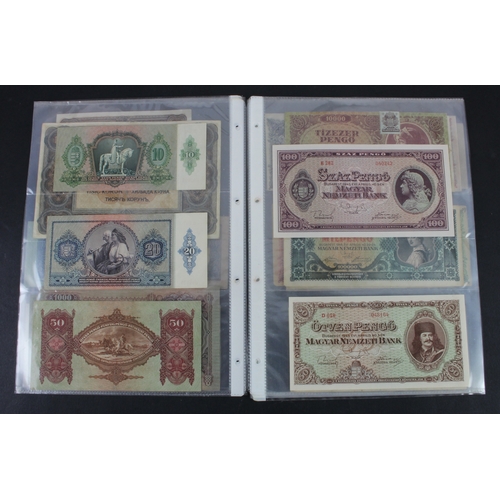 828 - Hungary (39), 20 & 50 Filler, 1 Korona, 2 Korona, 10 Korona, 20 Korona, 1000 Korona dated 1920, 1 an... 