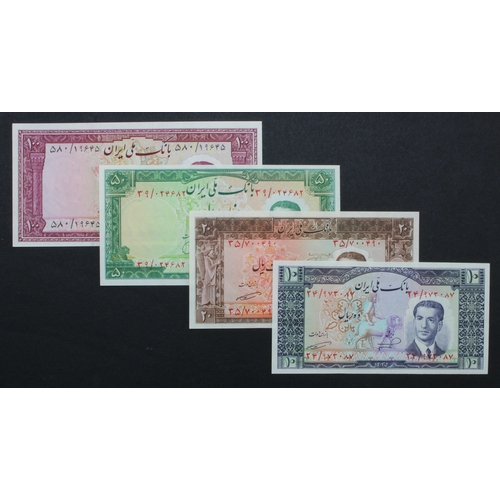 874 - Iran (4), 100 Rials, 50 Rials, 20 Rials and 10 Rials dated SH1332 all issued 1953 (BNB B149b - B152b... 