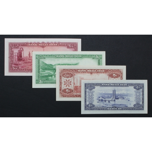 875 - Iran (4), 100 Rials, 50 Rials, 20 Rials and 10 Rials dated SH1333 all issued 1954 (BNB B154a - B157a... 