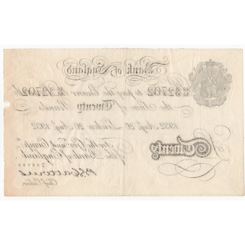 88 - Catterns BERNHARD note, 20 Pounds dated 20th August 1932 serial 46/M 32702 (B230 for type) Bernhard ... 