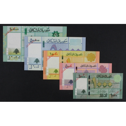 913 - Lebanon (5), 1000 Livres dated 2012, 5000 Livres dated 2014, 10000 Livres dated 2014, 50000 Livres d... 