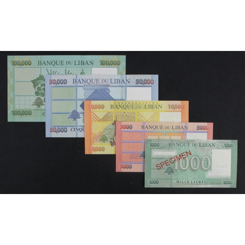 913 - Lebanon (5), 1000 Livres dated 2012, 5000 Livres dated 2014, 10000 Livres dated 2014, 50000 Livres d... 