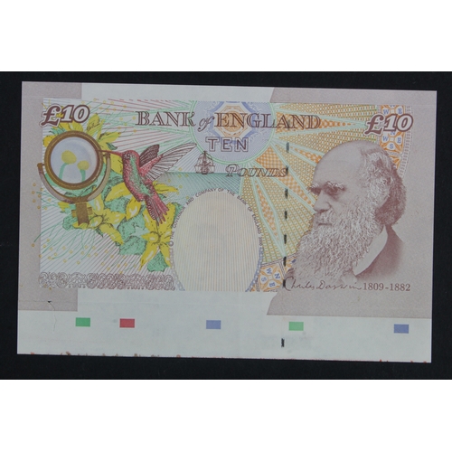 92 - ERROR Bailey 10 Pounds issued 2004, scarce error large EXTRA PAPER at bottom, with colour blocks, se... 