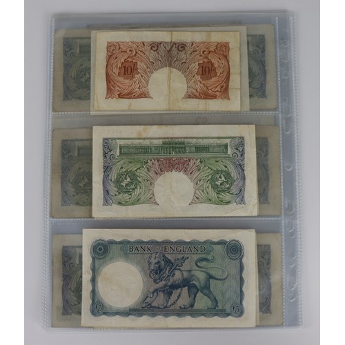 60 - Bank of England (23), a collection in album pages, Peppiatt 10 Shillings (3) and 1 Pound (2) 1940 Wa... 