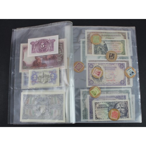 1100 - Spain (25), high grade collection, 50, 100 and 500 Pesetas 1931, 5 and 50 Pesetas 1935, 2 Pesetas 19... 