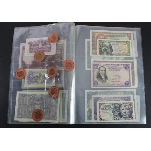 1100 - Spain (25), high grade collection, 50, 100 and 500 Pesetas 1931, 5 and 50 Pesetas 1935, 2 Pesetas 19... 