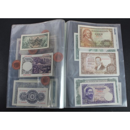 1100 - Spain (25), high grade collection, 50, 100 and 500 Pesetas 1931, 5 and 50 Pesetas 1935, 2 Pesetas 19... 