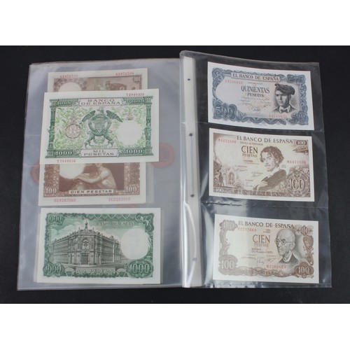 1100 - Spain (25), high grade collection, 50, 100 and 500 Pesetas 1931, 5 and 50 Pesetas 1935, 2 Pesetas 19... 