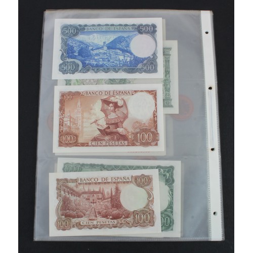 1100 - Spain (25), high grade collection, 50, 100 and 500 Pesetas 1931, 5 and 50 Pesetas 1935, 2 Pesetas 19... 