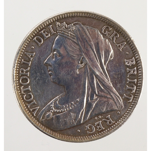 102 - Halfcrown 1900 cleaned EF