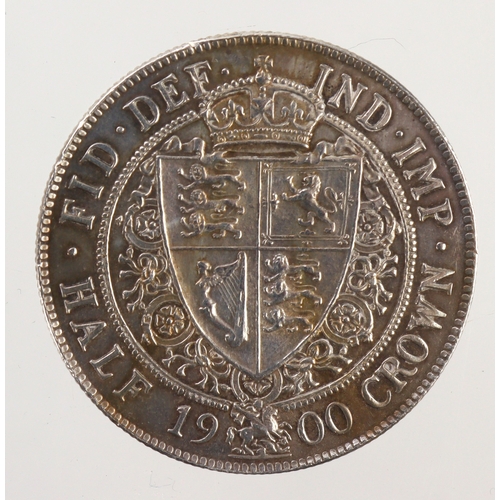 102 - Halfcrown 1900 cleaned EF