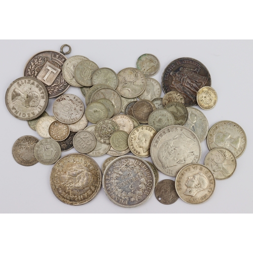 1030 - World silver coins and medals (52) 19th-20thC including crown-size, mixed grade.