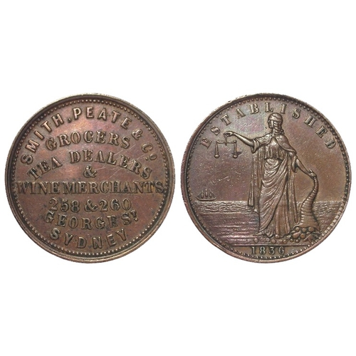 1067 - Australian Token: Sydney, Smith, Peate & Co. Halfpenny (est.) 1836, struck 1856, KM# Tn210, nEF.