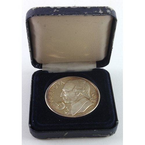 1155 - Italian Commemorative Medal, .999 pure silver d.50.5mm, 49.12g: Casanova 1798-1998, nFDC, cased (cas... 