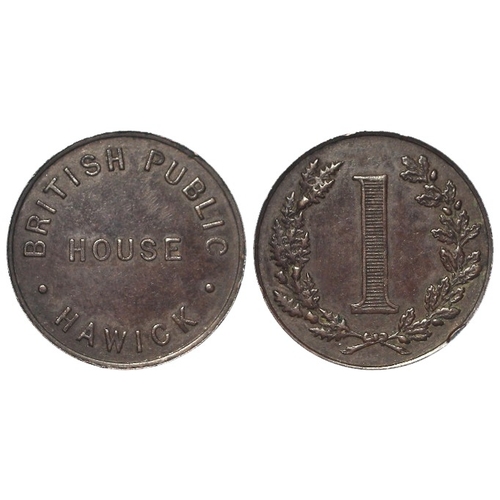 1171 - Pub Check: 'British Public House' Hawick (Scotland) 1(d) copper d.26mm, VF, a few small edge nicks.