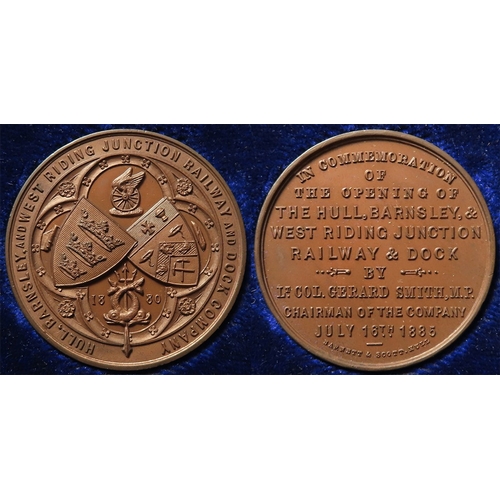 1173 - Railway interest, British commemorative medal, bronze d.38mm: Hull, Barnsley, and West Riding Juncti... 