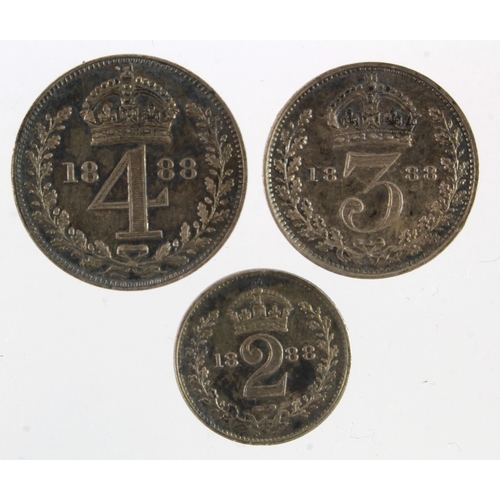 138 - Part Maundy Set 1888 (missing 1d) GEF