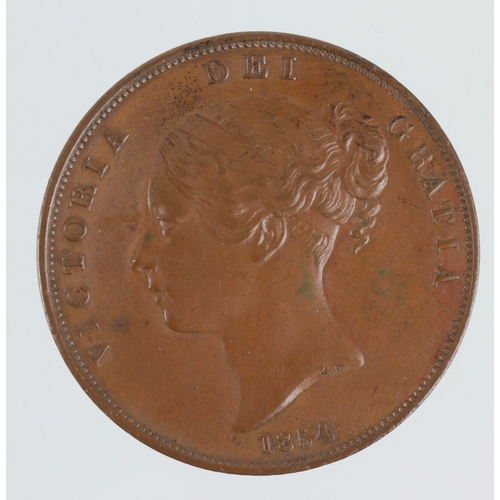 140 - Penny 1854 OT, brown EF.