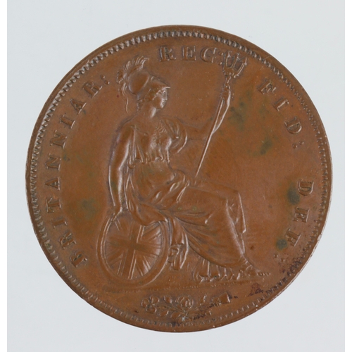 140 - Penny 1854 OT, brown EF.