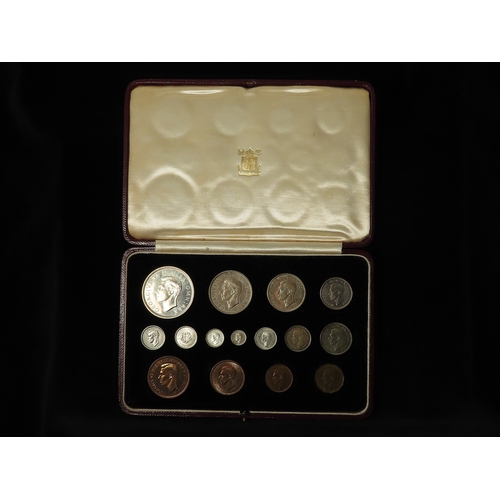 150 - Proof Set 1937 (15 coins*) Crown to Farthing including part Maundy Set - the Maundy 3d is missing an... 