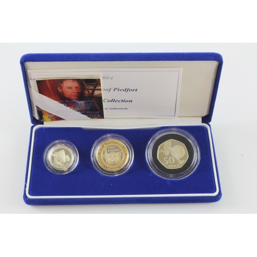 175 - Silver Proof Piedfort collection 2004 (3 coins) aFDC boxed as issued, slight toning