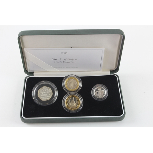 181 - Silver Proof Piedfort four coin set 2005. aFDC cased with cert (light toning)