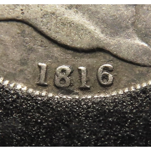 186 - Sixpence 1816 overdate, potentially 8 over 6 and unrecorded; also H over lower H in HONI. GF/nVF, ho... 