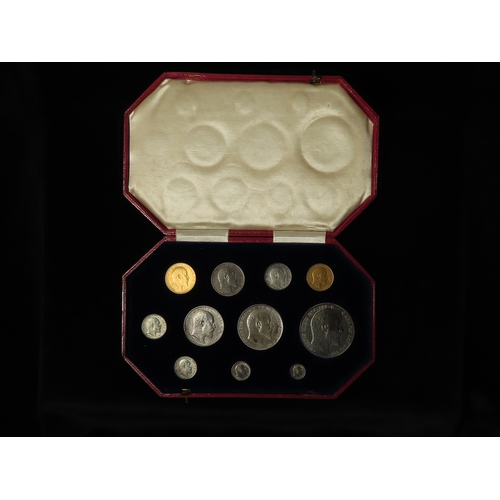 19 - Proof Set 1902, matte proof (11 coins) gold Sovereign and Half Sovereign, Crown to Maundy Penny. NFD... 