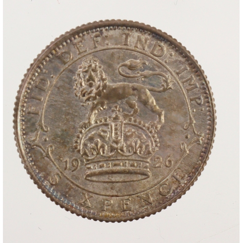 191 - Sixpence 1926 modified effigy, S.4034, toned UNC.