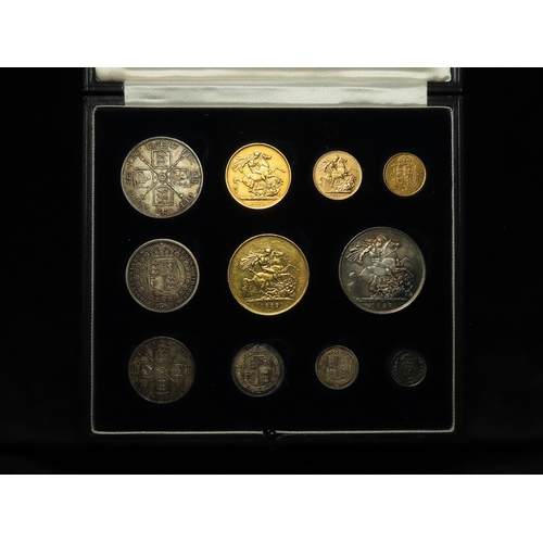 22 - Queen Victoria Jubilee 1887 specimen set (circulation strikes) 11 coins including gold £5, £2, Sover... 