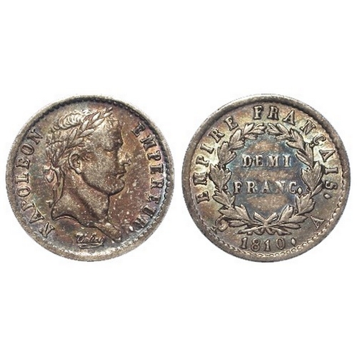 233 - France, Napoleon silver Half Franc 1810A, nEF