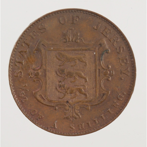 274 - Jersey copper 1/52 Shilling 1841 EF trace lustre.