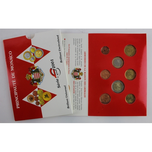 286 - Monaco Euro Mint Set 2001 BU in packaging.