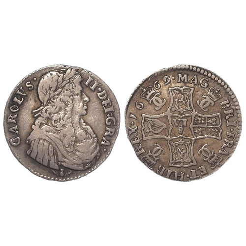 296 - Scotland, Charles II silver Half Merk (6s 8d) 1669, S.5614, toned VF.