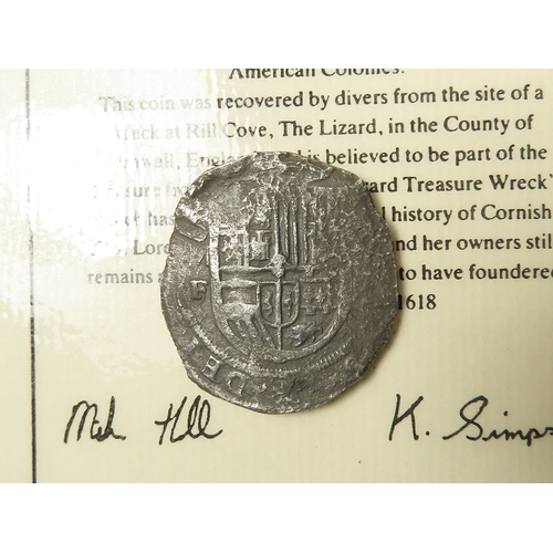 302 - Shipwreck Piece: Spanish Mexico, Philip III 16th/17thC silver cob 8 Reales, saltwater corroded, 23.6... 