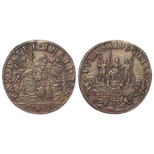 358 - Elizabeth I era: Dutch copper jeton commemorating the Netherlands' rejection of peace with Spain 159... 