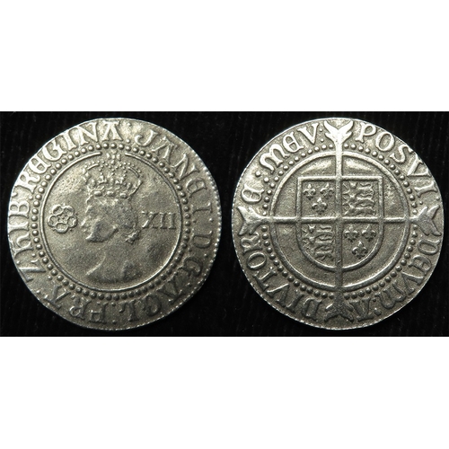 367 - Lady Jane Grey fantasy Shilling in white metal (by Westair Reproductions Ltd) for the film Lady Jane... 