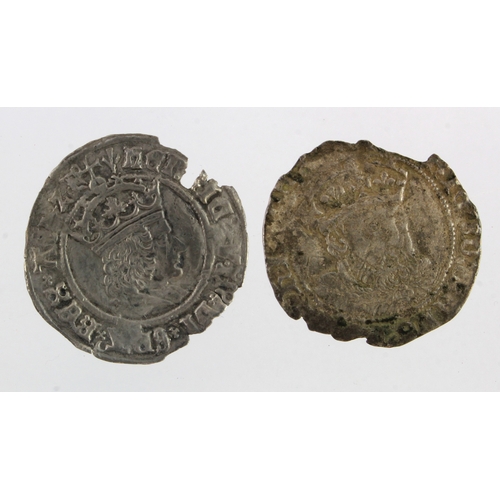 370 - Tudor Groats (2): Henry VII profile issue, mm. pheon, S.2258, 2.48g, chipped and reverse slightly co... 