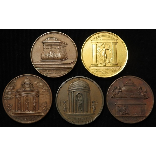 489 - British Commemorative Medals (5) bronze (one gilt) d.40.5mm, from Dassier's English Kings and Queens... 