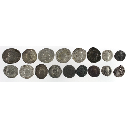 598 - Roman silver and billon coins and fourrées (17) mixed grade.