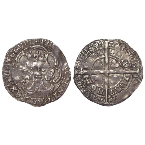 603 - Scotland, Robert III heavy coinage silver Groat of Edinburgh 1390-c.1403. Fleur de lis in legend. S.... 